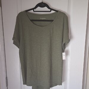 Talbots Green Relaxed Boxy Short Sleeve Tee